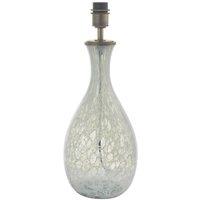 Loops Large White & Grey Glass Table Lamp Light Base - Brushed Bronze Metalwork