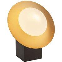 Loops Pebble Glass Table Lamp Light - Gold & Bronze Metalwork - Opal Glass Shades in Clear