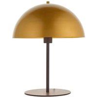 Loops Dark Bronze Table Lamp - Gold Painted Metal Dome Shade - Side Table Light