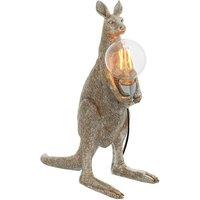 Loops Vintage Silver Kangaroo Table Light - Resin Figure - Chrome Plated Lamp Holder in Metallics
