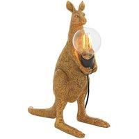 Loops Vintage Gold Kangaroo Table Light - Resin Figure - Matt Black Lamp Holder
