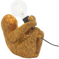 Loops Vintage Gold Sloth Table Light - Resin Figure - Matt Black Lamp Holder