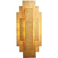 Loops Antique Gold Leaf Panel Wall Light Fitting - Twin G9 LED - Decorative Sconce