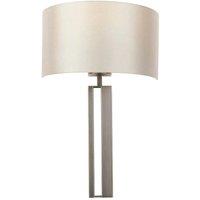 Loops Brushed Bronze Slotted Wall Light Fitting & Mink Satin Half Shade - Dimmable