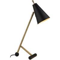 Loops Antique Brass & Matt Black Task Lamp - Modern Adjustable Table Desk Light