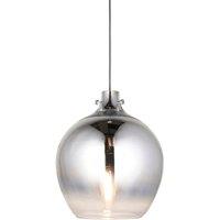 Loops Metallic Chrome Ceiling Pendant Light Obre Glass Finish Hanging Interior Fitting in Clear