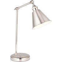Loops Bright Nickel Table Lamp Light - Satin White Inner Shade - Knurled Detailing in Metallics