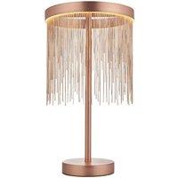 Loops Brushed Copper Table Lamp Light & Waterfall Chain Shade - Integrated LED Module