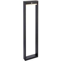 Loops 800mm Solar Powered Outdoor Bollard Post Light - Textured Black & White Diffuser