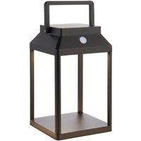 Loops 250mm Solar Powered Outdoor Table Lamp - Warm White LED - Textured Black