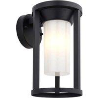 Loops Non Automatic Outdoor Wall Light - Textured Black & White Polycarbonate Shade