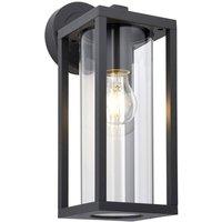 Loops Non Automatic Outdoor Wall Light - Textured Black & Clear Glass Diffuser