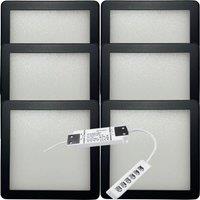 Loops 6x MATT BLACK Ultra-Slim Square Under Cabinet Kitchen Light & Driver Kit - Natural White Diffused LED