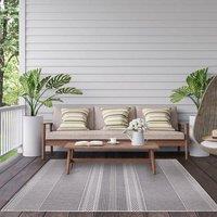 THE RUGS Reversible Outdoor Rugs in Fine Line Design Duo Weave Collection in Grey | Size: 160 cm x 230 cm