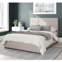 Aspire Garland Upholstered Ottoman Storage Bed, Eire Linen Fabric in Off-White | Size: Super King