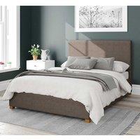 Aspire Garland Upholstered Ottoman Storage Bed, Malham Weave Fabric in Cream | Size: Single
