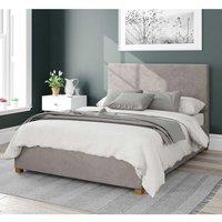 Aspire Garland Upholstered Ottoman Storage Bed, Plush Velvet Fabric in Silver | Size: King