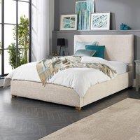 Aspire Boucl Upholstered Garland Ottoman Bed Frame in Cream | Size: King