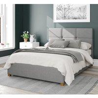 Aspire Caine Upholstered Ottoman Storage Bed, Eire Linen Fabric in Grey | Size: Single