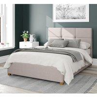 Aspire Caine Upholstered Ottoman Storage Bed, Eire Linen Fabric in Off-White | Size: Super King