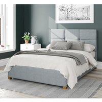 Aspire Caine Upholstered Ottoman Storage Bed, Malham Weave Fabric in Light Blue | Size: King