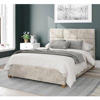 Aspire Caine Upholstered Ottoman Storage Bed, Mirazzi Velvet Fabric in Ivory | Size: Single