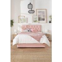 Aspire Olivier Divan & Hybrid Memory Pocket Mattress, Plush Fabric, Strutted Headboard, 2 Drawers in Rose | Size: Single