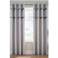 Catherine Lansfield 'Sequin Cluster' Lined Eyelet Curtains in Grey | Size: 168 cm width x 183 cm drop