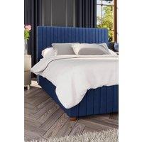 Laurence Llewelyn-Bowen Estella Ottoman Storage Bed in Plush Velvet Fabric, Custom Made in Navy | Size: Super King