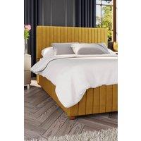 Laurence Llewelyn-Bowen Estella Ottoman Storage Bed in Plush Velvet Fabric, Custom Made in Mustard | Size: Super King