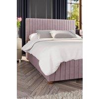 Laurence Llewelyn-Bowen Estella Ottoman Storage Bed in Plush Velvet Fabric, Custom Made in Rose | Size: Super King