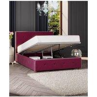 Laurence Llewelyn-Bowen Hesper Ottoman Storage Bed in Plush Velvet Fabric, Custom Made in Wine | Size: Small Double