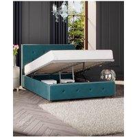 Laurence Llewelyn-Bowen Hesper Ottoman Storage Bed in Plush Velvet Fabric, Custom Made in Emerald | Size: Double