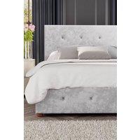 Laurence Llewelyn-Bowen Hesper Ottoman Storage Bed in Mirazzi Velvet Fabric, Custom Made in Silver | Size: Super King