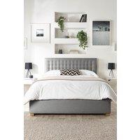 Catherine Lansfield Opulence Ottoman Storage Bed in Saxon Twill Fabric, Custom Made in Grey | Size: King