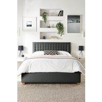 Catherine Lansfield Opulence Ottoman Storage Bed in Saxon Twill Fabric, Custom Made in Charcoal | Size: King