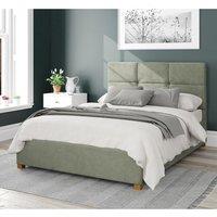 Aspire Caine Upholstered Ottoman Storage Bed, Plush Velvet Fabric in Duck Egg Blue | Size: Double
