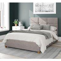 Aspire Caine Upholstered Ottoman Storage Bed, Plush Velvet Fabric in Silver | Size: King