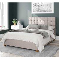 Aspire Sinatra Upholstered Ottoman Storage Bed, Eire Linen Fabric in Off-White | Size: King