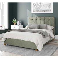 Aspire Hepburn Upholstered Ottoman Storage Bed, Plush Velvet Fabric in Duck Egg Blue | Size: King