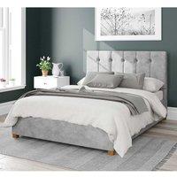 Aspire Hepburn Upholstered Ottoman Storage Bed, Kimiyo Linen Fabric in Silver | Size: King