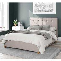 Aspire Hepburn Upholstered Ottoman Storage Bed, Eire Linen Fabric in Off-White | Size: King