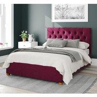Aspire Olivier Upholstered Ottoman Storage Bed, Plush Velvet Fabric in Wine | Size: Single