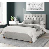 Aspire Olivier Upholstered Ottoman Storage Bed, Plush Velvet Fabric in Light Grey | Size: Single