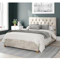 Aspire Olivier Upholstered Ottoman Storage Bed, Mirazzi Velvet Fabric in Ivory | Size: Single