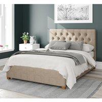 Aspire Olivier Upholstered Ottoman Storage Bed, Malham Weave Fabric in Taupe | Size: Super King
