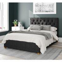 Aspire Olivier Upholstered Ottoman Storage Bed, Malham Weave Fabric in Black | Size: Double
