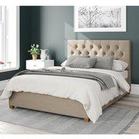 Aspire Olivier Upholstered Ottoman Storage Bed, Eire Linen Fabric in Natural | Size: King