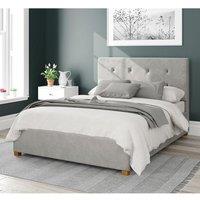 Aspire Presley Upholstered Ottoman Storage Bed, Plush Velvet Fabric in Light Grey | Size: King