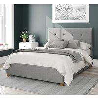 Aspire Presley Upholstered Ottoman Storage Bed, Eire Linen Fabric in Grey | Size: Single